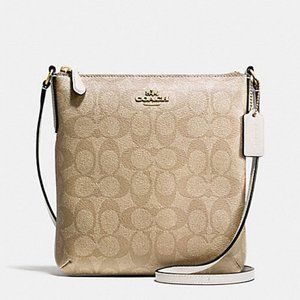 Coach Gold Signature Coated Canvas Crossbody Bag